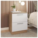 Ver imagem 2 de Mesa Cabeceira Quarto 2 Gavetas Sleep Marrom Branco Caemmun