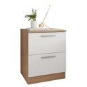 Ver imagem 1 de Mesa Cabeceira Quarto 2 Gavetas Sleep Marrom Branco Caemmun