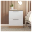 Ver imagem 4 de Mesa Cabeceira Quarto 2 Gavetas Sleep Marrom Branco Caemmun