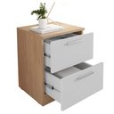 Ver imagem 5 de Mesa Cabeceira Quarto 2 Gavetas Sleep Marrom Branco Caemmun
