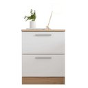 Ver imagem 3 de Mesa Cabeceira Quarto 2 Gavetas Sleep Marrom Branco Caemmun
