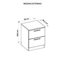 Ver imagem 7 de Mesa Cabeceira Quarto 2 Gavetas Sleep Marrom Branco Caemmun