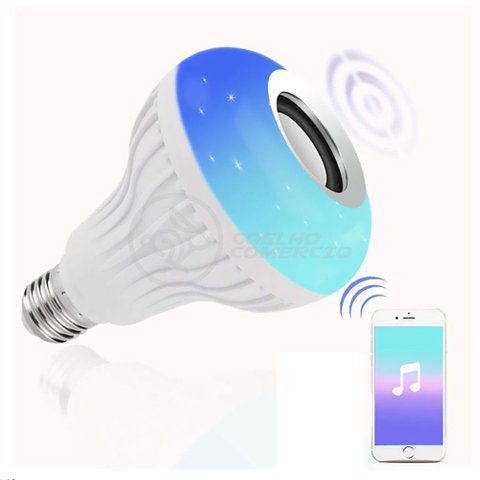 Lâmpada Led 12w E27 Rgb Colorida com Caixa de Som