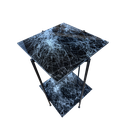 Ver imagem 1 de Mesinha Lateral Dupla com Vidro Marmorizado e Base em Ferro