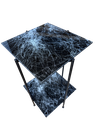 Ver imagem 1 de Mesinha Lateral Dupla com Vidro Marmorizado e Base em Ferro