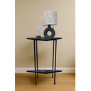 Ver imagem 6 de Mesinha Lateral Dupla com Vidro Marmorizado e Base em Ferro