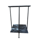 Ver imagem 2 de Mesinha Lateral Dupla com Vidro Marmorizado e Base em Ferro