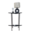 Ver imagem 4 de Mesinha Lateral Dupla com Vidro Marmorizado e Base em Ferro