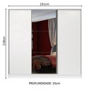 Ver imagem 4 de Guarda Roupa Casal 100% Mdf Madesa Zurique 3 Portas de Correr com Espelho - Branco
