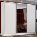 Ver imagem 2 de Guarda Roupa Casal 100% Mdf Madesa Zurique 3 Portas de Correr com Espelho - Branco
