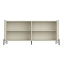 Ver imagem 4 de Balcão Buffet p/ Sala Porta Brise 180cm Pés Metal 100% MDF Cor:Luna com Preto