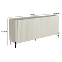Ver imagem 3 de Balcão Buffet p/ Sala Porta Brise 180cm Pés Metal 100% MDF Cor:Luna com Preto
