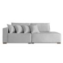 Ver imagem 2 de Sofá 4 Lugares Modulado Chaise Almofada Solta Molas Isa Be Linho Cinza Claro 2,3m