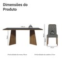 Ver imagem 3 de Conjunto Sala de Jantar Tampo de Vidro 6 Cadeiras Rustic/preto/silver Siena Madesa