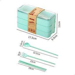 Marmita Fitness Lunch Box 900ml 3 Divisórias Pote Mantimento Bento 3 em 1 Lorben - 2