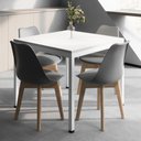 Ver imagem 1 de Mesa Cozinha e Refeitório 90cm x 90cm Pés Metal com 4 Cadeiras Siena Pés Madeira Casa Lar