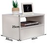 Kit 2 Mesas de Cabeceira Criado Branco 40cm Estilo Suspensa com Gaveta Inferior e Nicho para Quarto - 2