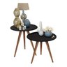 Conjunto Isa 2 Mesa Lateral Pés Palito Preto- Rede Móveis - 2
