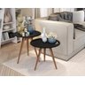Conjunto Isa 2 Mesa Lateral Pés Palito Preto- Rede Móveis - 1
