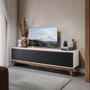 Ver imagem 1 de Rack Kappesberg 3 Portas Branco/preto Fosco 180cm