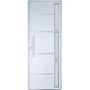Ver imagem 1 de Porta de Aluminio Lambril Frisos Visor Lateral com Puxador Linha Premium:2,10 X 0,90/esquerda/branco
