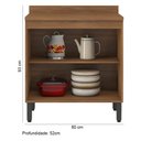 Ver imagem 2 de Balcão de Cozinha 02 Portas 80cm C/ Tampo Firenze Amêndola Nude Prime Tx Demóbile