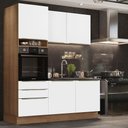 Ver imagem 1 de Armário de Cozinha Compacta 180cm Rustic/Branco Veludo Lux Madesa 01