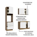 Ver imagem 5 de Armário de Cozinha Compacta 180cm Rustic/Branco Veludo Lux Madesa 01