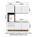Ver imagem 4 de Armário de Cozinha Compacta 180cm Rustic/Branco Veludo Lux Madesa 01