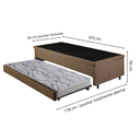 Ver imagem 3 de Bicama Box com Baú Solteirão 96x203 com Colchão Auxiliar Linho Marrom
