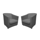 Ver imagem 1 de Kit 2 Poltronas Decorativa Biane Suede Cinza Pés Cromado Mz Decor
