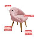 Ver imagem 6 de Poltrona Sala Decorativa Louis Veludo Rosa Pés Palito Castanho