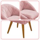 Ver mais imagens de Poltrona Sala Decorativa Louis Veludo Rosa Pés Palito Castanho
