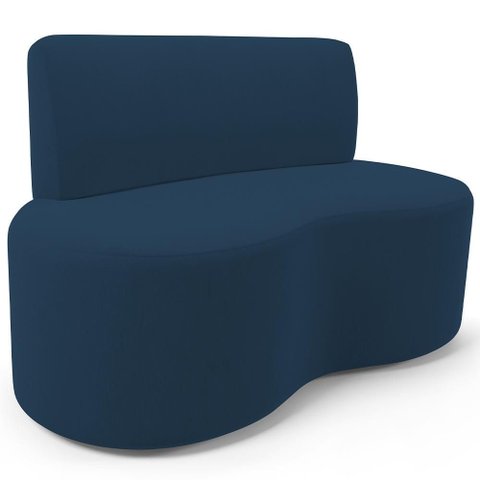 Sofá 2 Lugares Orgânico para Sala de Estar Living Larissa L02 Suede Azul Marinho - Lyam Decor