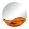 Espelho Redondo Decorativo Com Madeira Muiracatiara 50cm - Uso Madeira - 7
