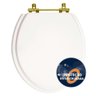 Assento Sanitario Antimicrobiano Convencional Oval Universal Branco com Ferragem Dourada - 1