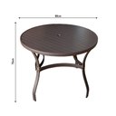 Ver imagem 2 de Mesa Redonda em Alumínio com Tampo Ripado 80cm Área Externa Preto