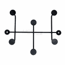 Ver imagem 3 de Cabideiro Oito Pontos Ferro Estilo Industrial Decorativo