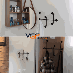 Cabideiro Oito Pontos Ferro Estilo Industrial Decorativo - 7