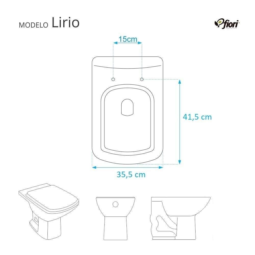 Tampa de Vaso Sanitário Decorado Lirio Branco para Bacia Fiori - 2