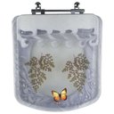Ver imagem 1 de Tampa de Vaso Sanitário Decorado Lirio Branco para Bacia Fiori
