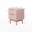 Ver imagem 2 de Mesa de Cabeceira Kaki 2 Gavetas 58 Cm X 43 Cm X 40 Cm Rosa Sakura