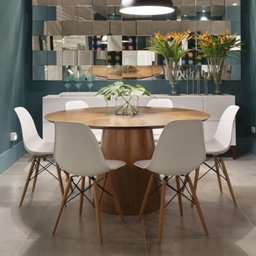 Mesa de Jantar Cone 120cm Base/Tampo Madeira  - 2