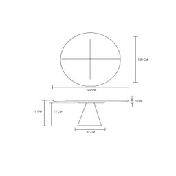 Mesa de Jantar Cone 120cm Base/Tampo Madeira  - 3
