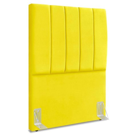 Cabeceira Solteiro 100 Cm com Frame Dalia Suede Amarelo Artte