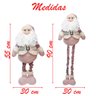 Dupla Natalina Boneco Papai Noel E Rena Rosa Perna Ajustável 90cm - 2