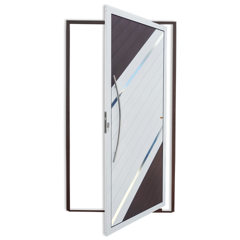 Porta Pivotante Alumínio Lambril Duna c/Puxador e.Mix Corten 100 Brimak
