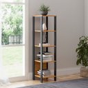 Ver imagem 5 de Estante para Livros 5 Prateleiras Industrial Freijó/preto - Dalla Costa