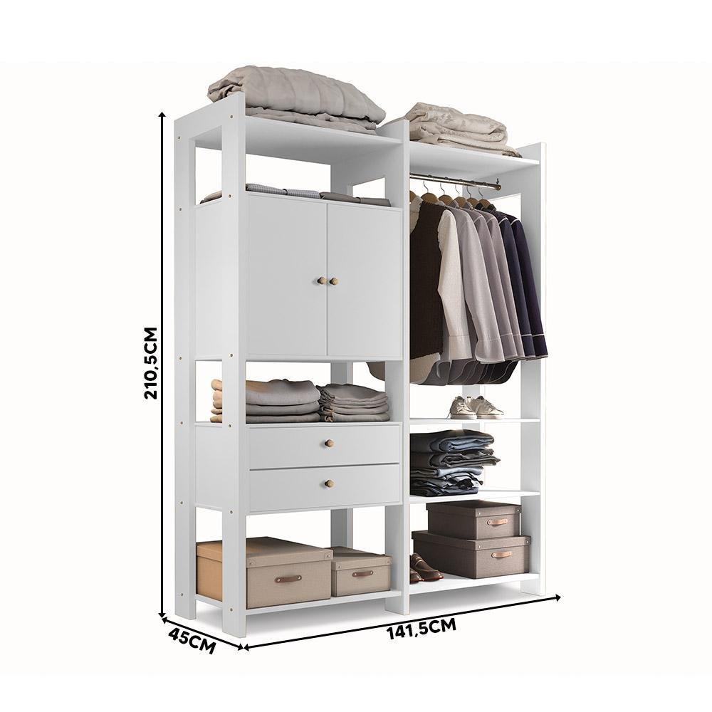 Guarda Roupa Closet Modulado Toronto Branco - 4