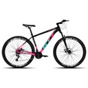 Ver imagem 1 de Bicicleta Mtb Aro 29 Gti Roma 21 Marchas e Freios a Disco Cor:rosa Degradê+preto;tamanho:15